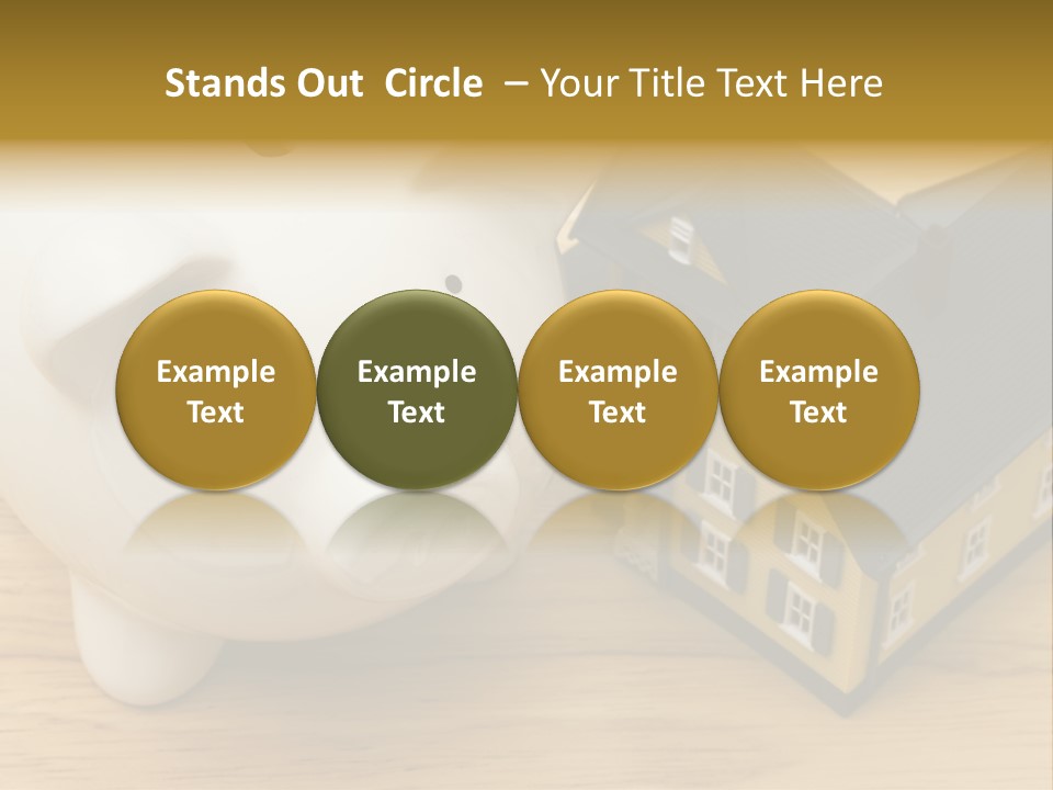 Close Up Of A Home With A Piggy Bank PowerPoint Template