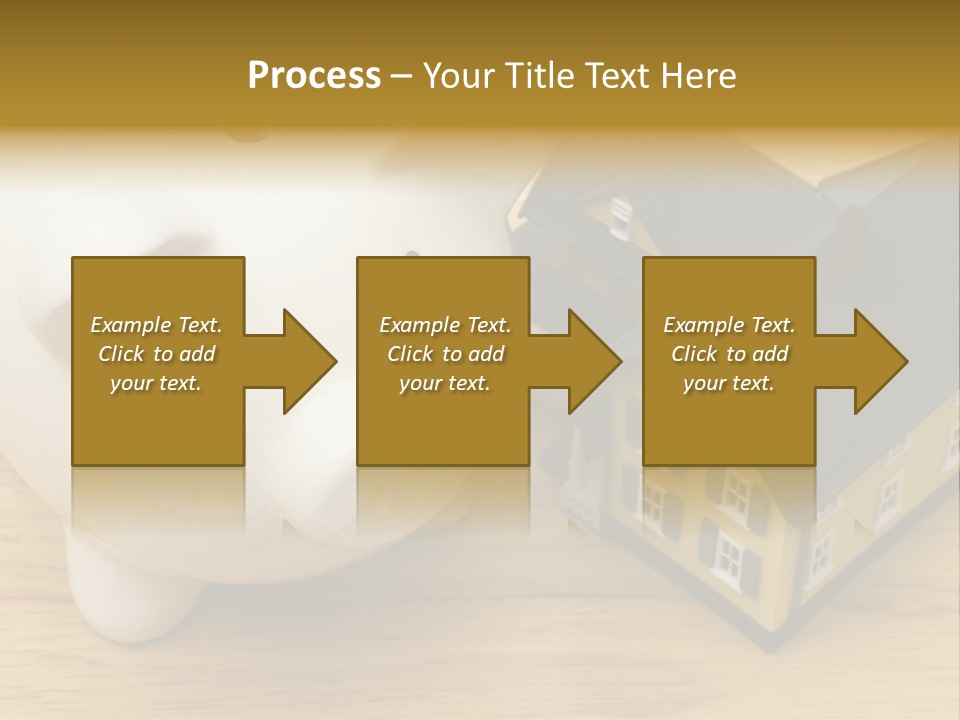 Close Up Of A Home With A Piggy Bank PowerPoint Template