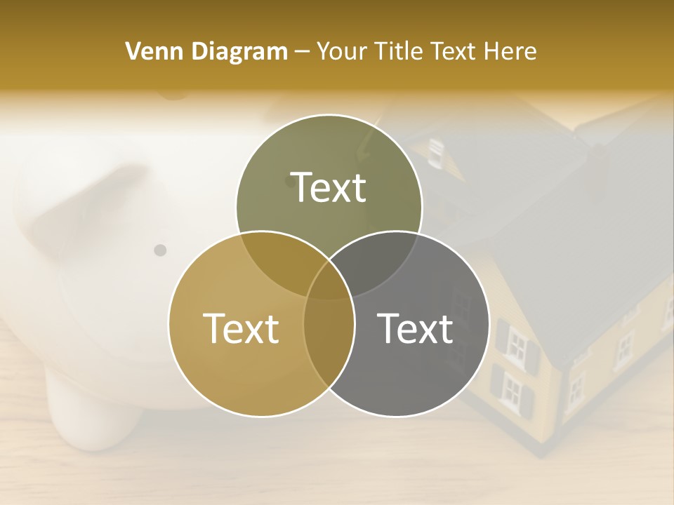 Close Up Of A Home With A Piggy Bank PowerPoint Template