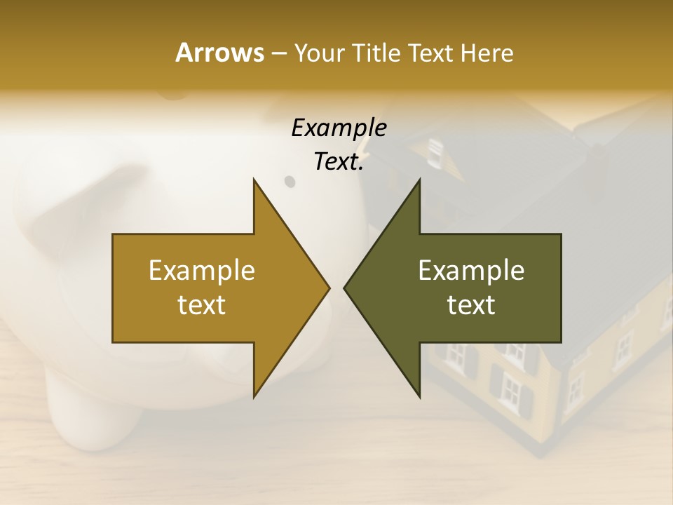 Close Up Of A Home With A Piggy Bank PowerPoint Template