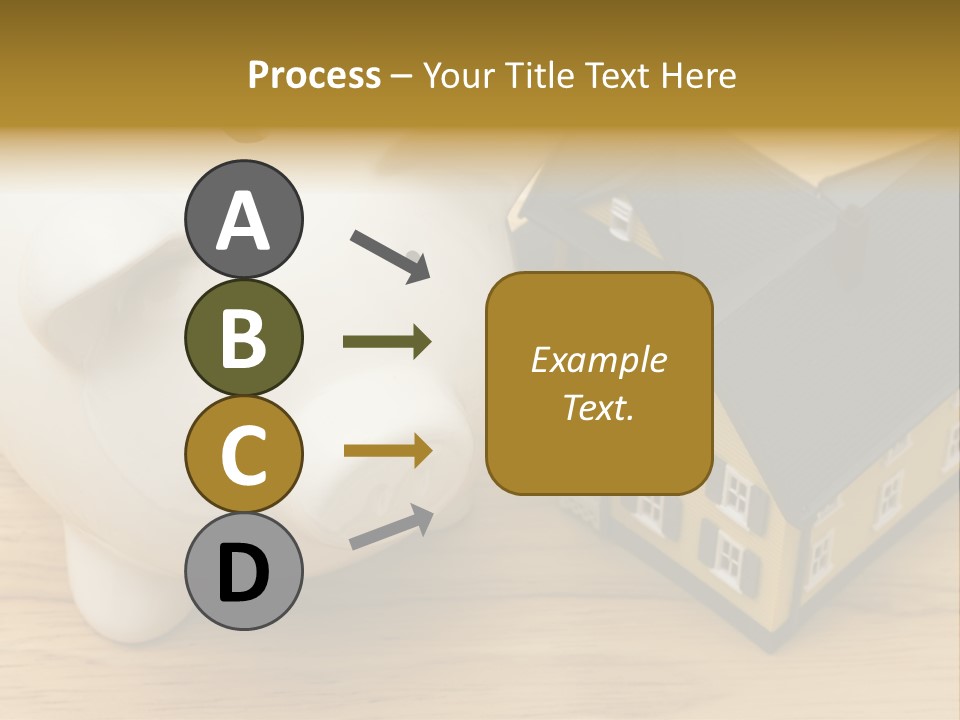 Close Up Of A Home With A Piggy Bank PowerPoint Template