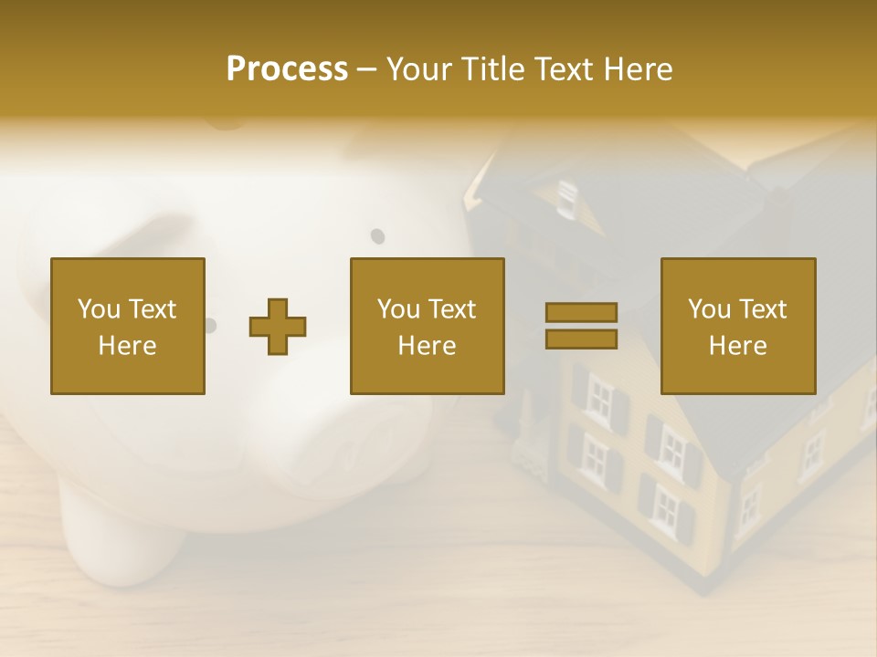 Close Up Of A Home With A Piggy Bank PowerPoint Template