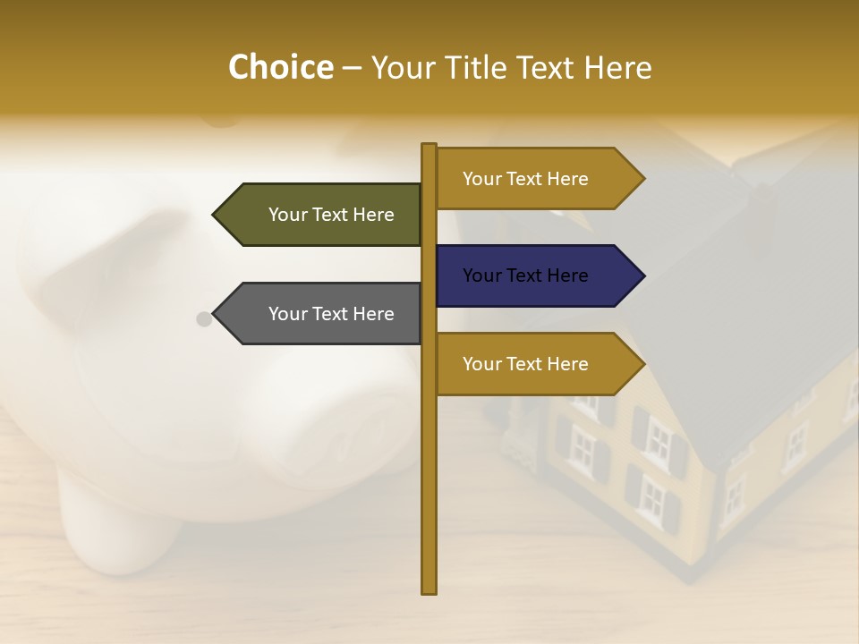 Close Up Of A Home With A Piggy Bank PowerPoint Template