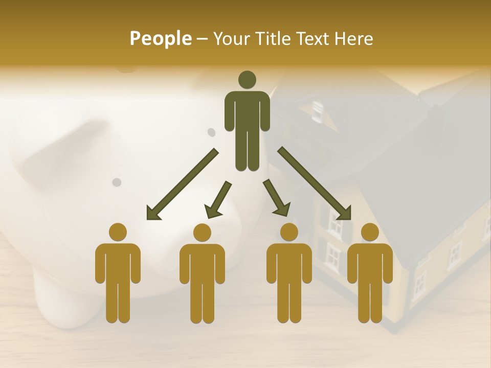 Close Up Of A Home With A Piggy Bank PowerPoint Template