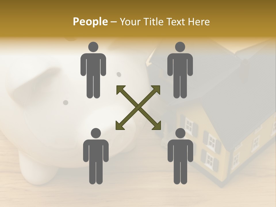 Close Up Of A Home With A Piggy Bank PowerPoint Template