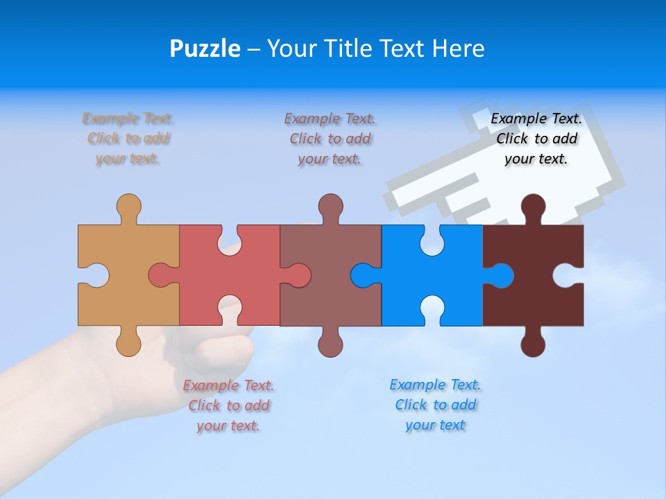 Five Businesspeople In Boardroom Smiling PowerPoint Template