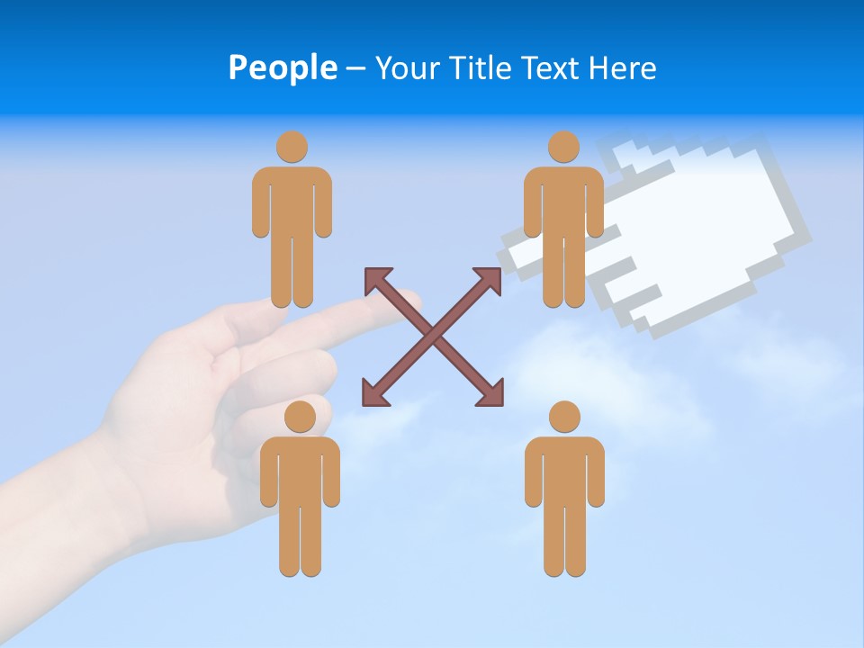 Five Businesspeople In Boardroom Smiling PowerPoint Template