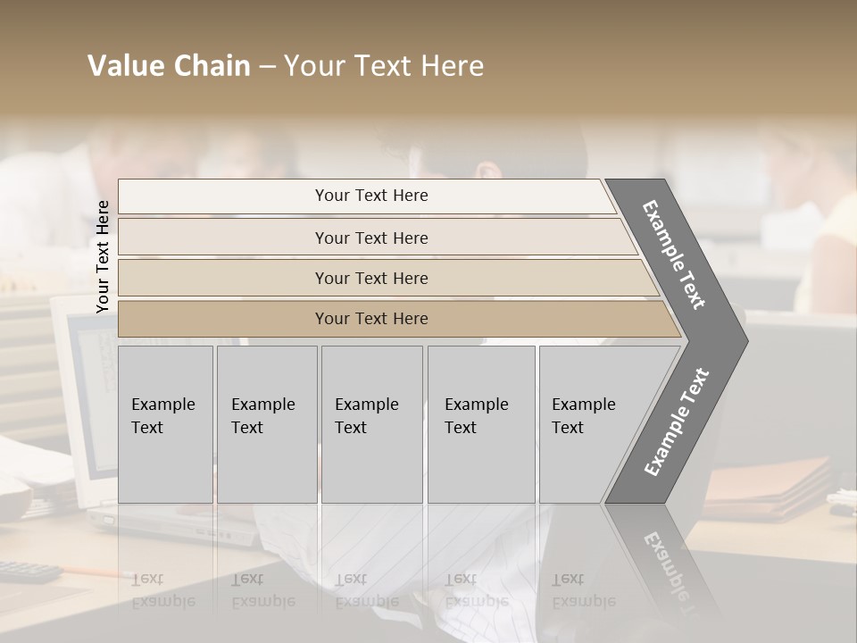 Businessman In Cubicle Using Laptop PowerPoint Template