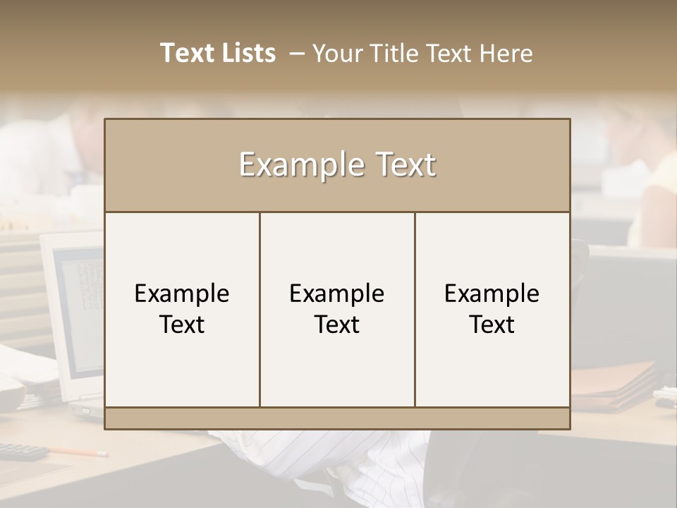 Businessman In Cubicle Using Laptop PowerPoint Template