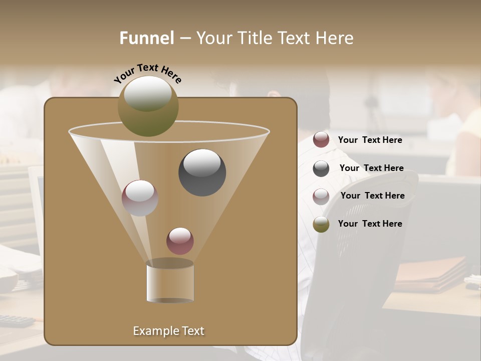 Businessman In Cubicle Using Laptop PowerPoint Template