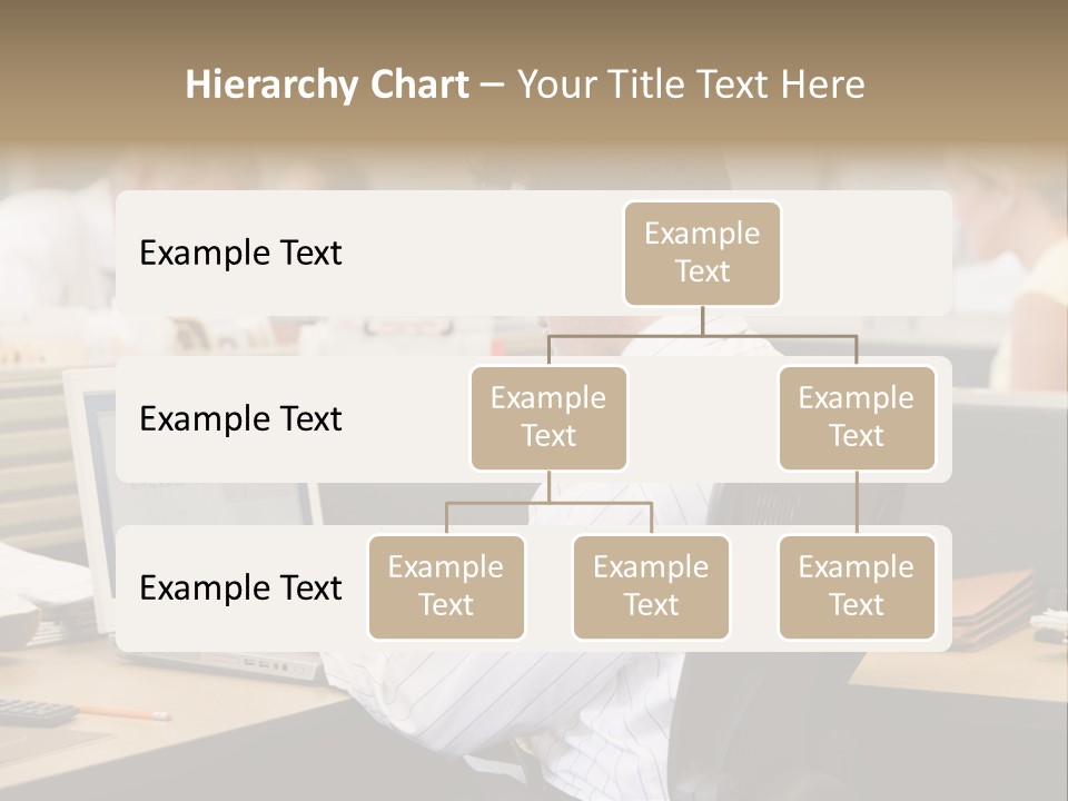 Businessman In Cubicle Using Laptop PowerPoint Template