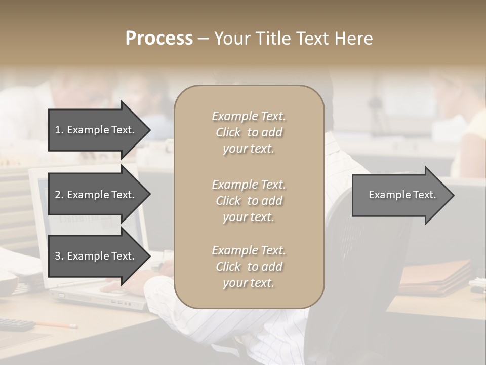 Businessman In Cubicle Using Laptop PowerPoint Template