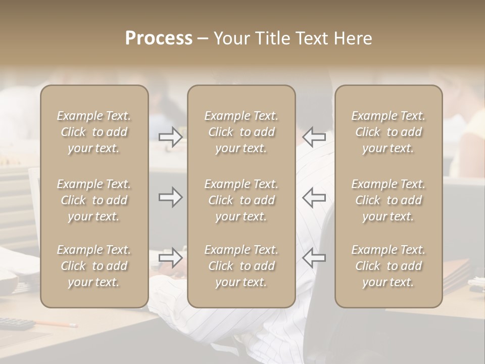 Businessman In Cubicle Using Laptop PowerPoint Template