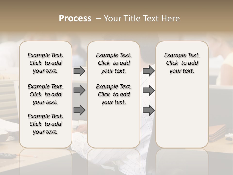 Businessman In Cubicle Using Laptop PowerPoint Template