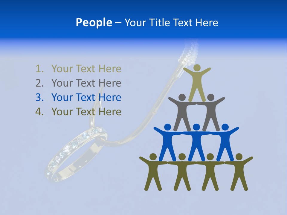 Gold Ring On A Fish Hook - Dating And Engagement Concept PowerPoint Template