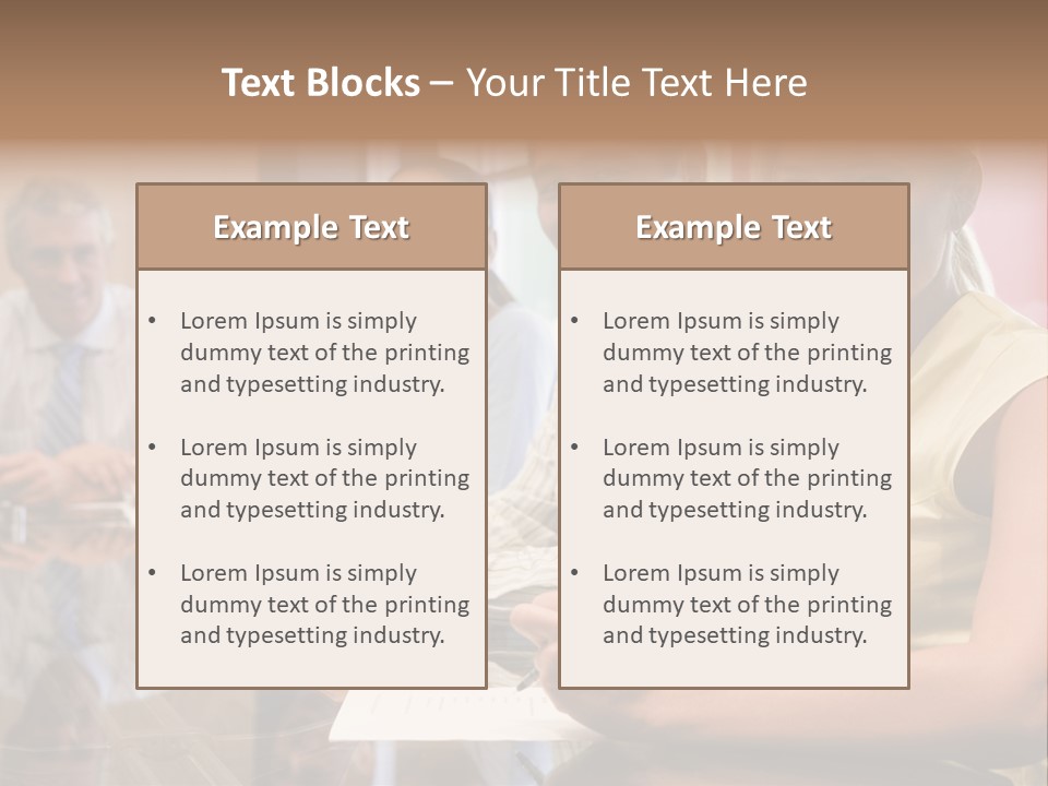 Five Businesspeople In Boardroom Smiling PowerPoint Template