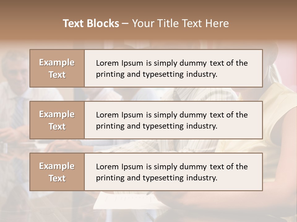 Five Businesspeople In Boardroom Smiling PowerPoint Template