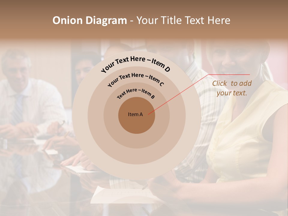 Five Businesspeople In Boardroom Smiling PowerPoint Template