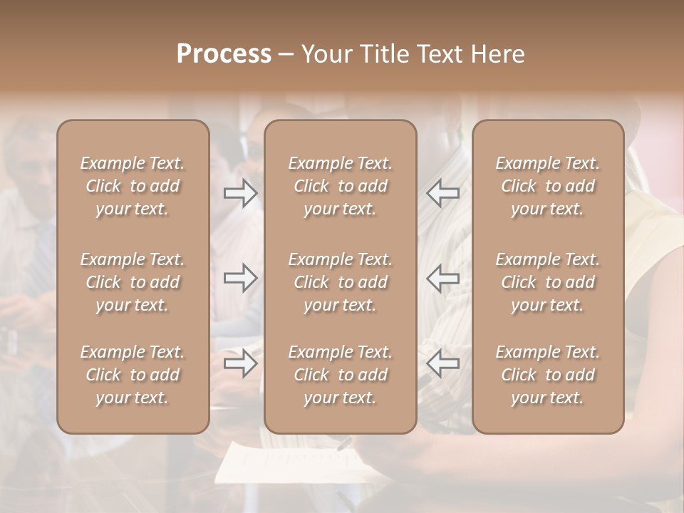 Five Businesspeople In Boardroom Smiling PowerPoint Template