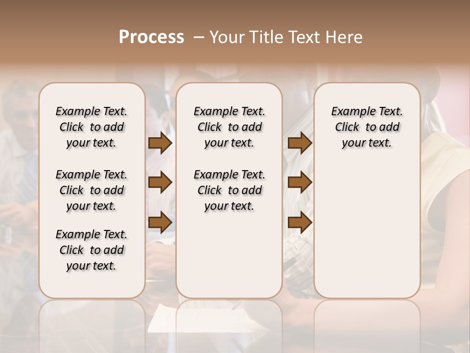 Five Businesspeople In Boardroom Smiling PowerPoint Template