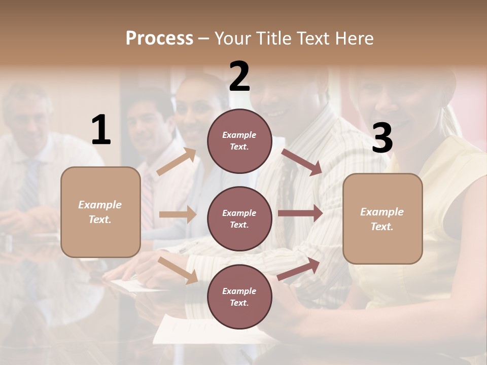 Five Businesspeople In Boardroom Smiling PowerPoint Template