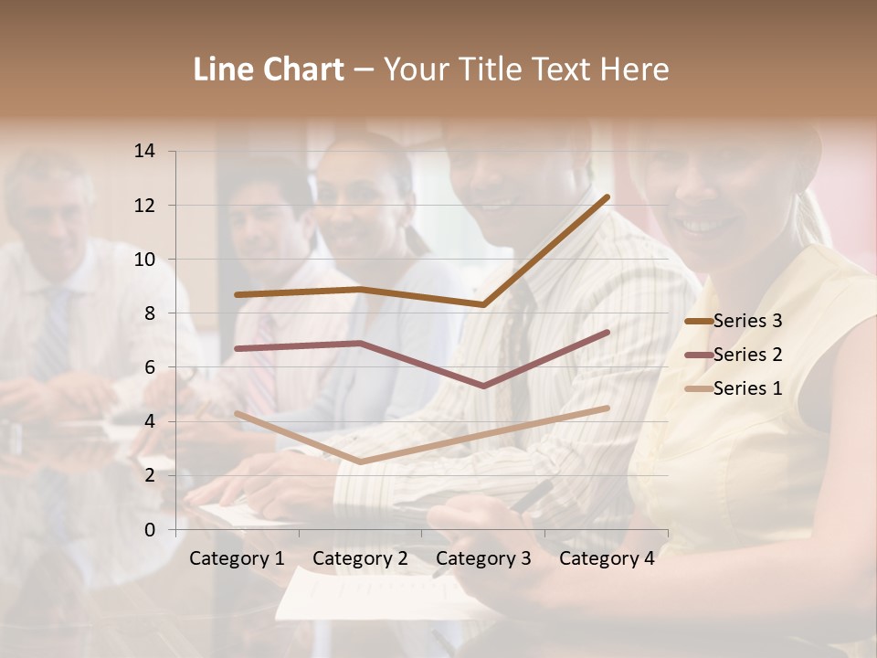 Five Businesspeople In Boardroom Smiling PowerPoint Template