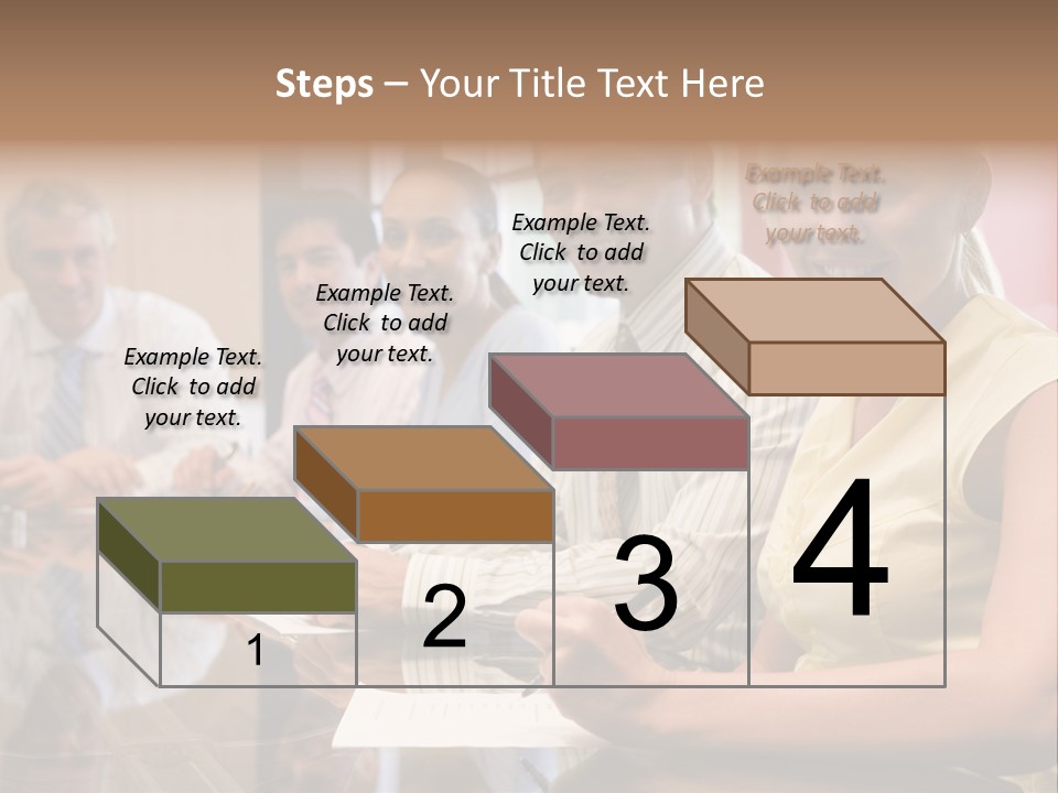 Five Businesspeople In Boardroom Smiling PowerPoint Template