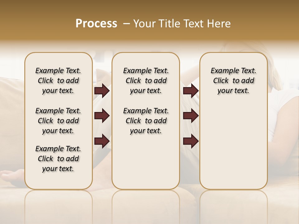 Woman In Living Room Listening To Mp3 Player Smiling PowerPoint Template
