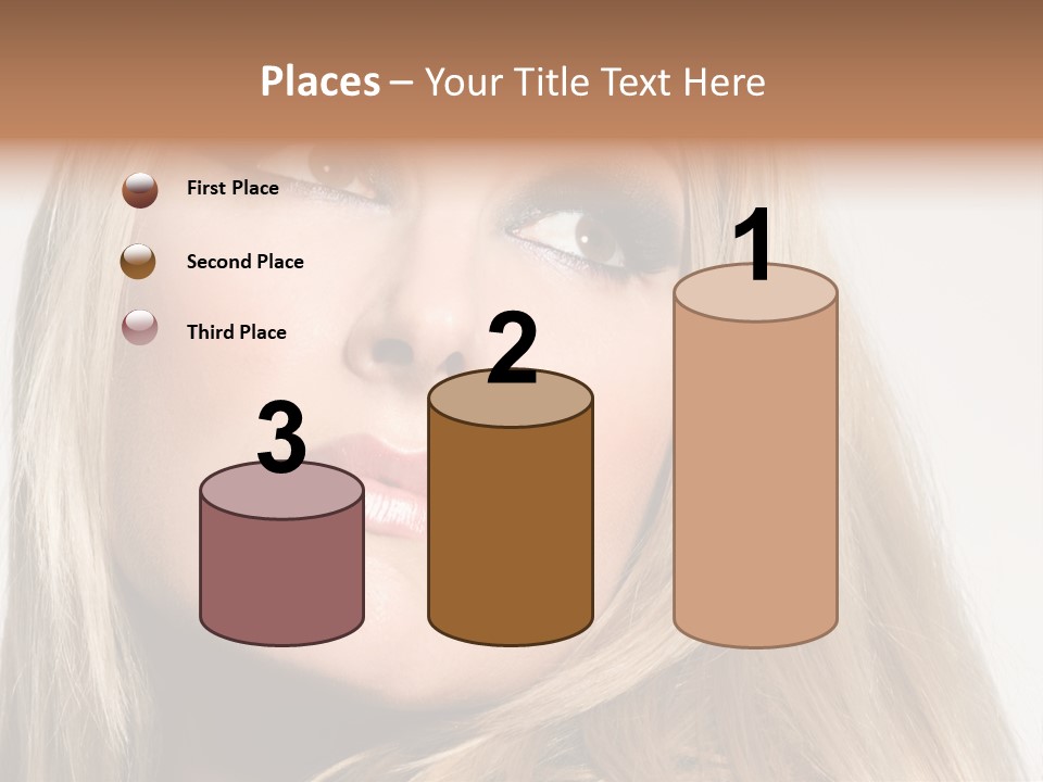 A Woman's Face And Dramatic Eyes. PowerPoint Template