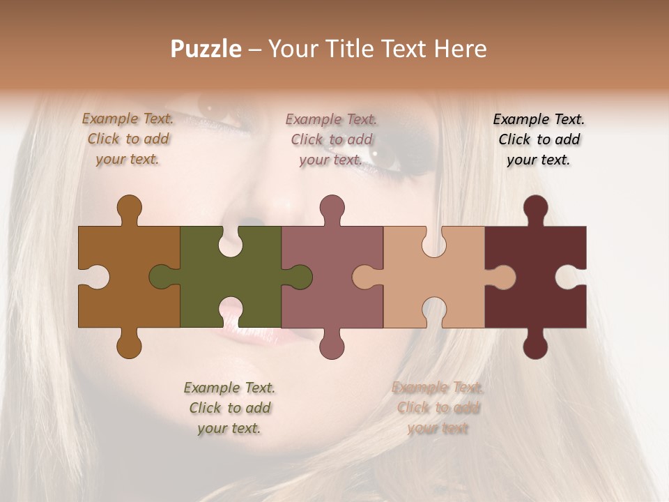 A Woman's Face And Dramatic Eyes. PowerPoint Template