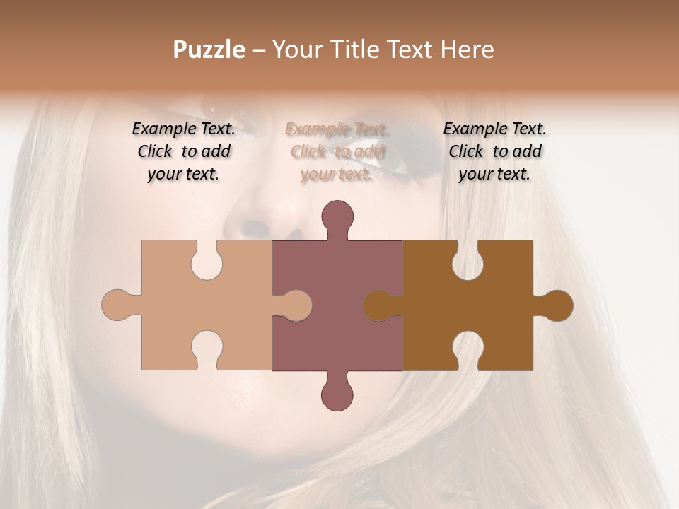 A Woman's Face And Dramatic Eyes. PowerPoint Template