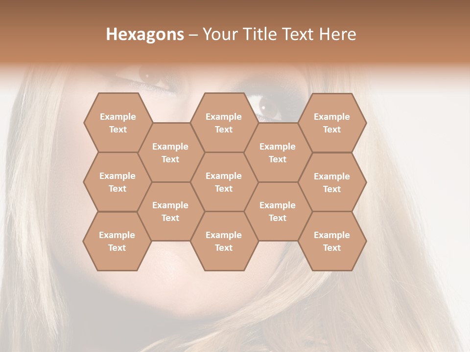 A Woman's Face And Dramatic Eyes. PowerPoint Template