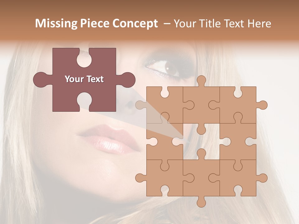 A Woman's Face And Dramatic Eyes. PowerPoint Template