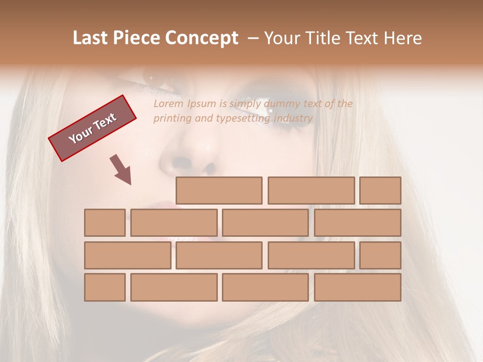 A Woman's Face And Dramatic Eyes. PowerPoint Template