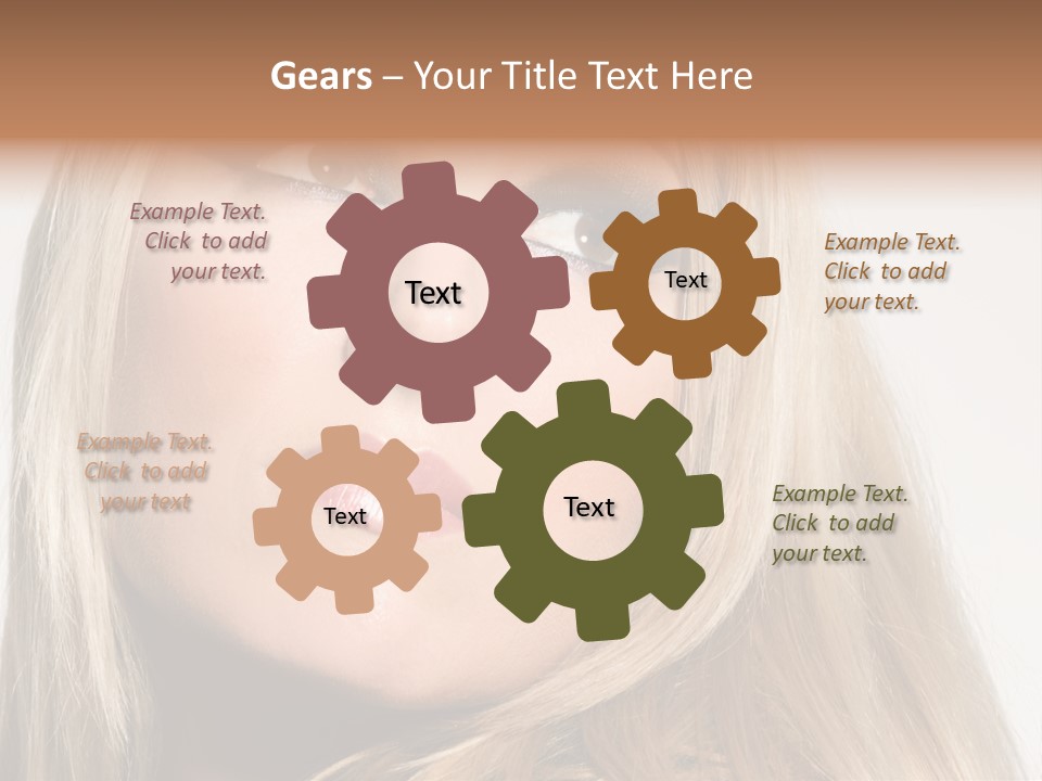 A Woman's Face And Dramatic Eyes. PowerPoint Template