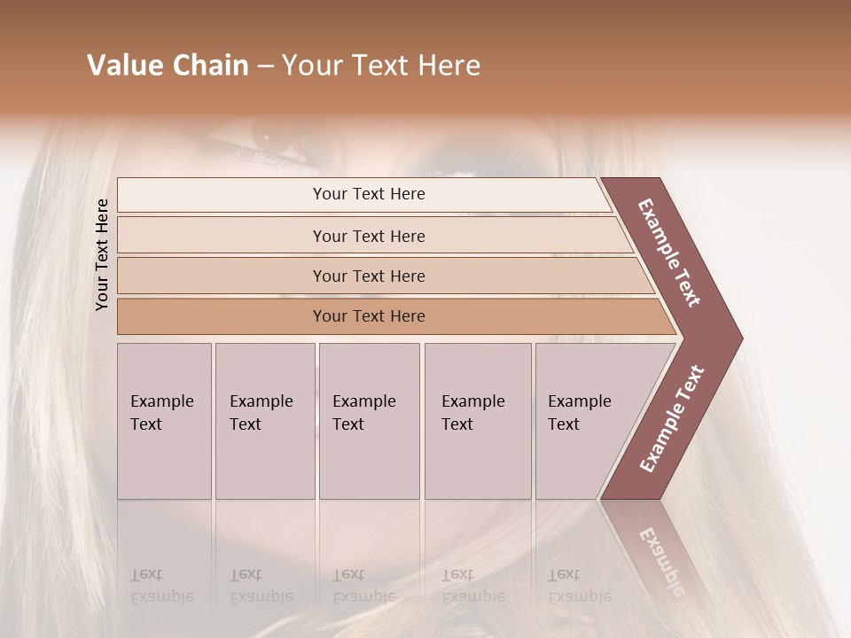 A Woman's Face And Dramatic Eyes. PowerPoint Template