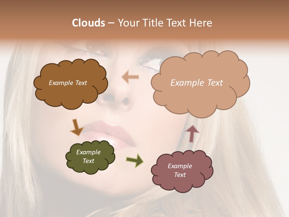 A Woman's Face And Dramatic Eyes. PowerPoint Template
