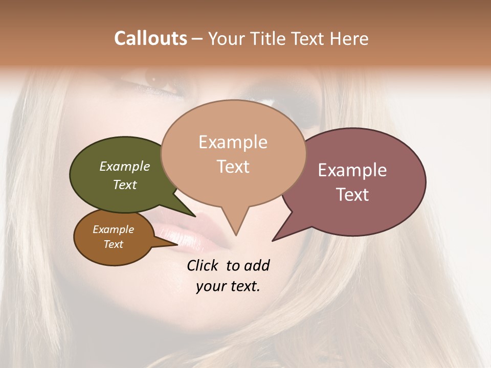 A Woman's Face And Dramatic Eyes. PowerPoint Template