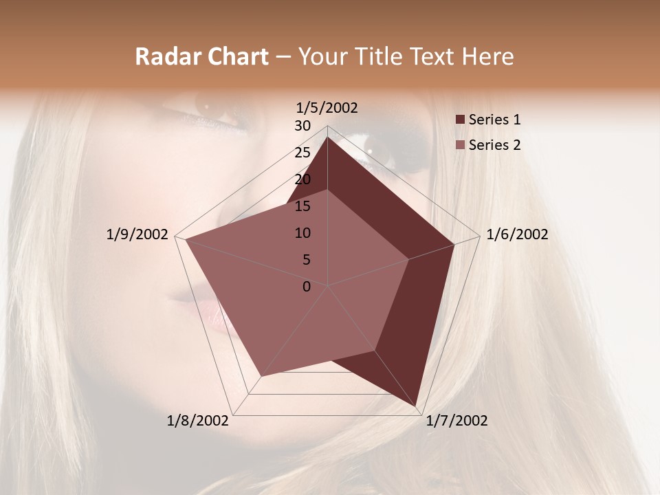 A Woman's Face And Dramatic Eyes. PowerPoint Template
