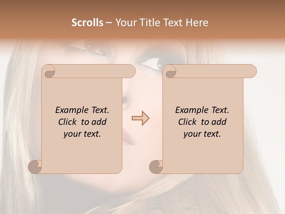 A Woman's Face And Dramatic Eyes. PowerPoint Template