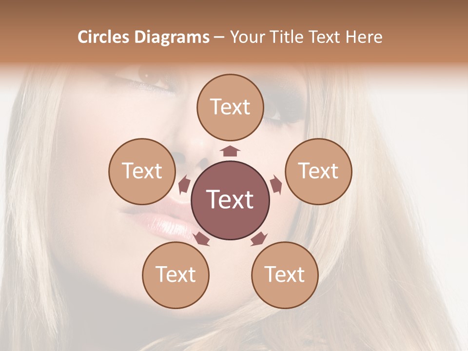 A Woman's Face And Dramatic Eyes. PowerPoint Template