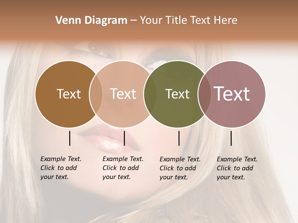 A Woman's Face And Dramatic Eyes. PowerPoint Template