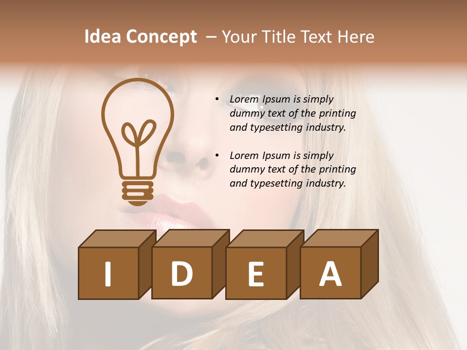 A Woman's Face And Dramatic Eyes. PowerPoint Template