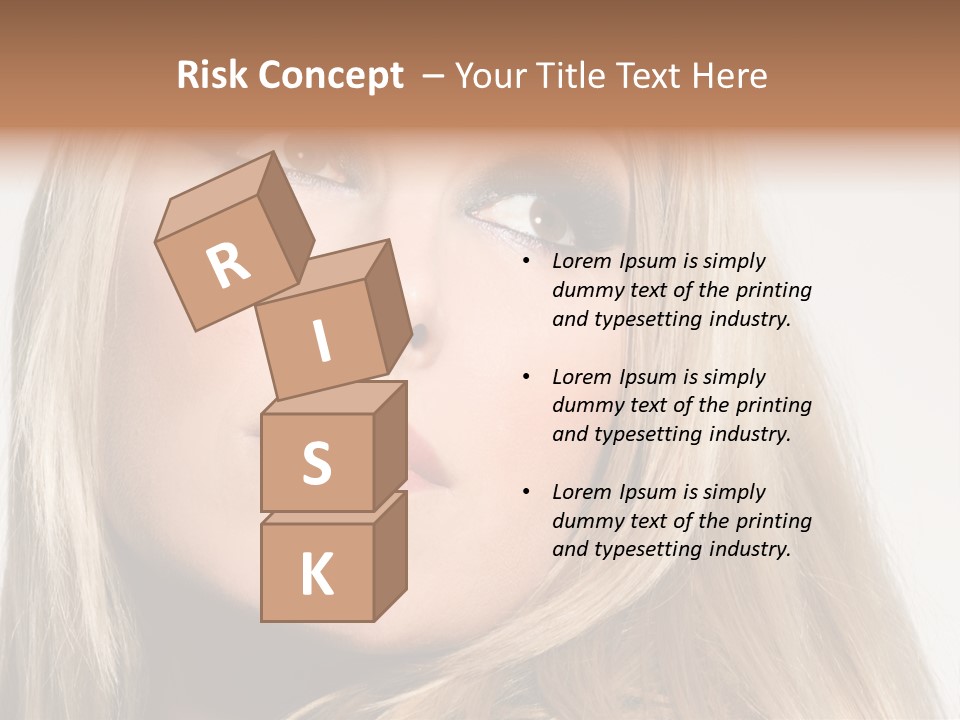 A Woman's Face And Dramatic Eyes. PowerPoint Template