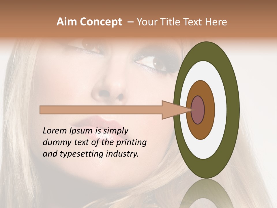 A Woman's Face And Dramatic Eyes. PowerPoint Template