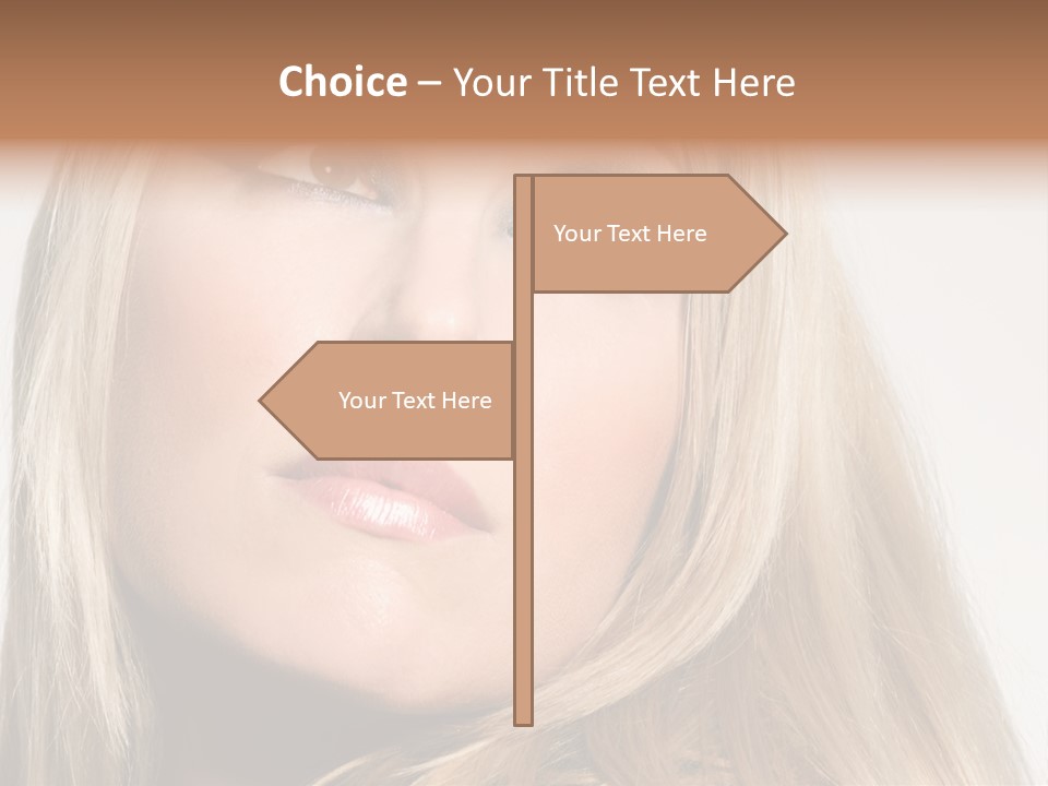 A Woman's Face And Dramatic Eyes. PowerPoint Template