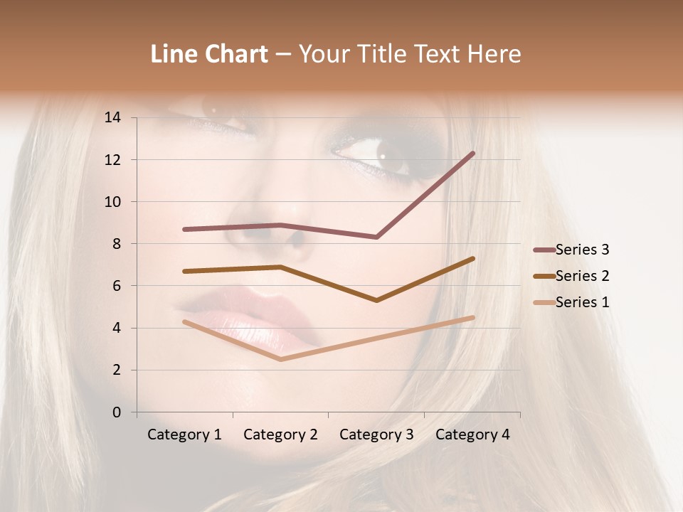 A Woman's Face And Dramatic Eyes. PowerPoint Template