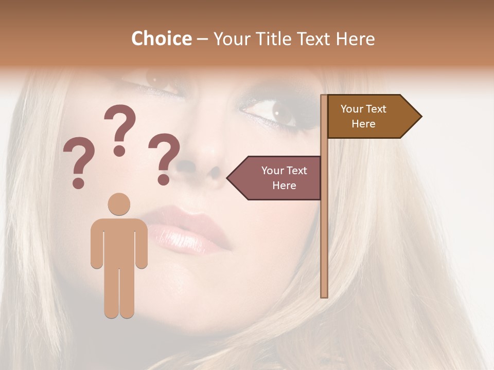 A Woman's Face And Dramatic Eyes. PowerPoint Template