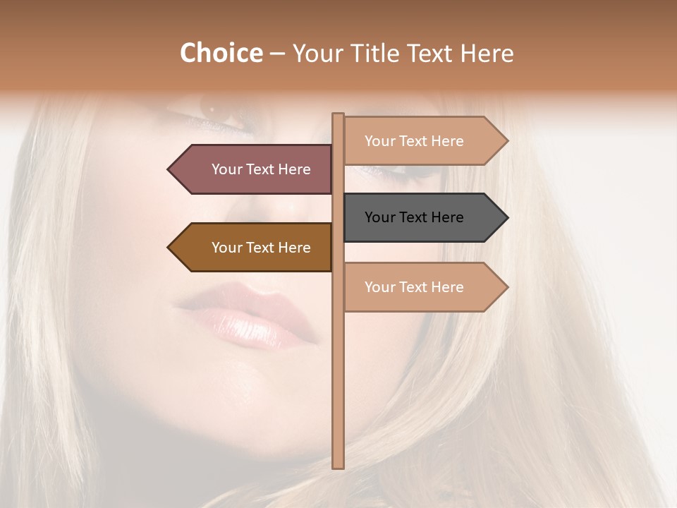 A Woman's Face And Dramatic Eyes. PowerPoint Template