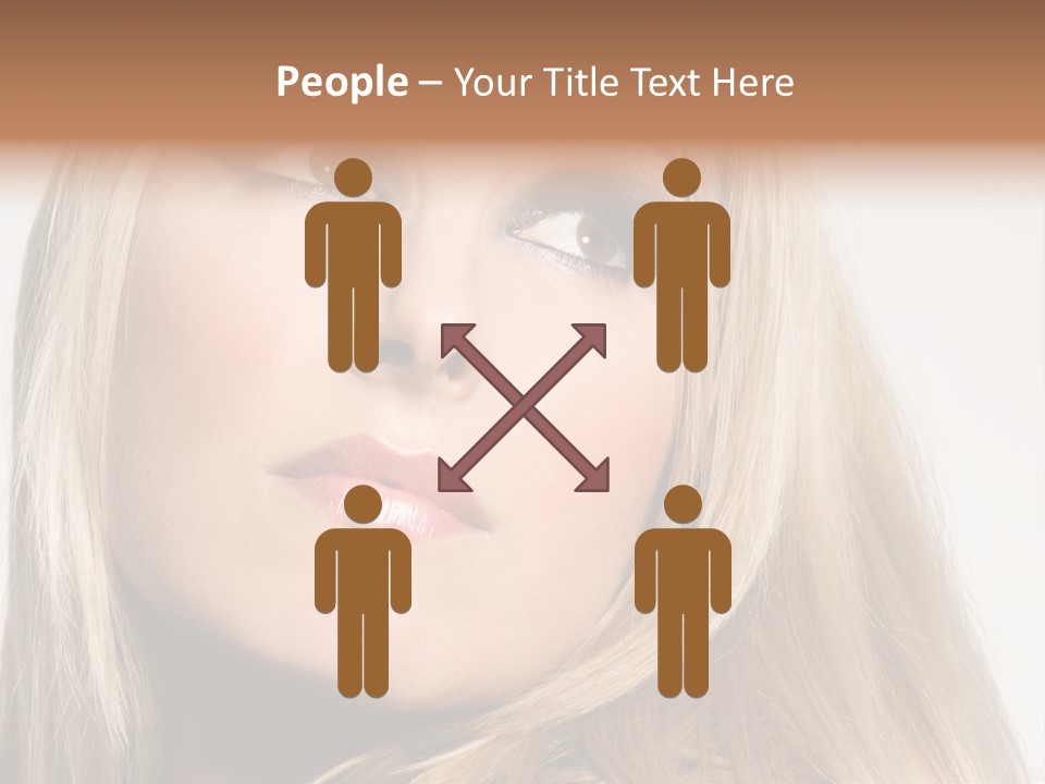 A Woman's Face And Dramatic Eyes. PowerPoint Template